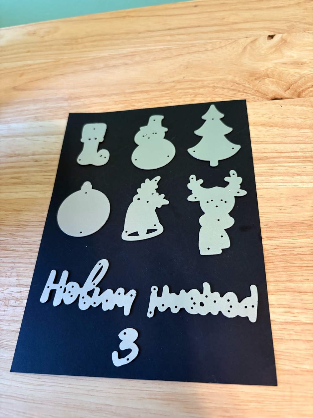 Holiday Metal Cutting Die Set - Silver Christmas Shapes